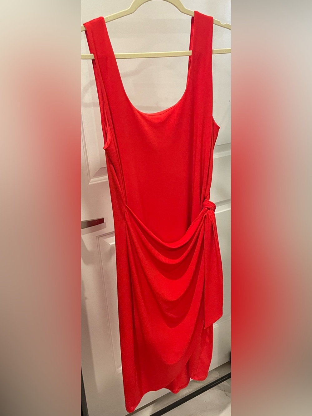 Express Red/Orange Sleeveless Side Knot Dress